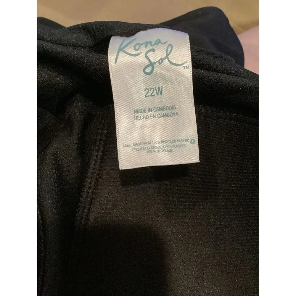 Black Kona Sol One Piece Bathing Swimsuit 22W